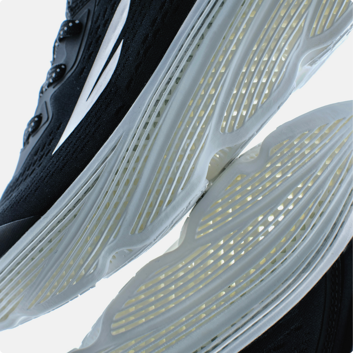 Footwear detail shaped around a footprint