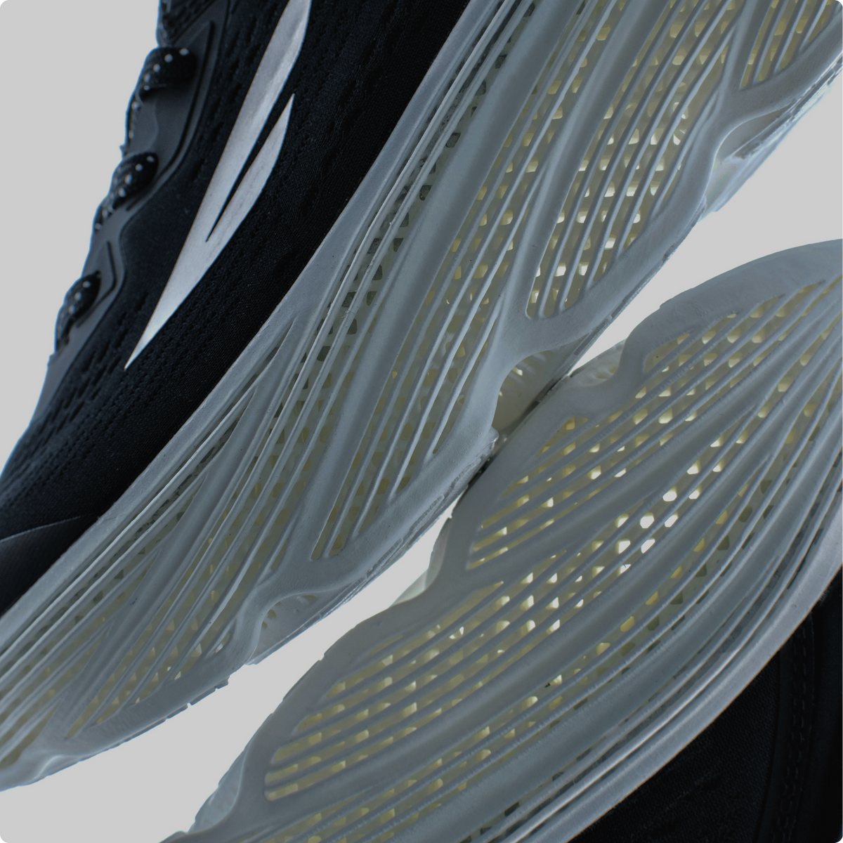 Footwear detail shaped around a footprint
